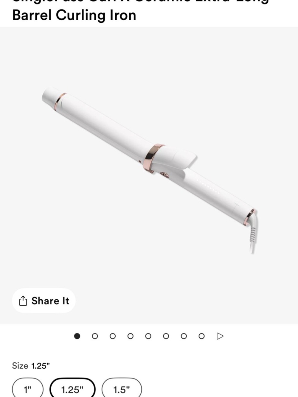 T3 White 1.25" Ceramic Curling Iron